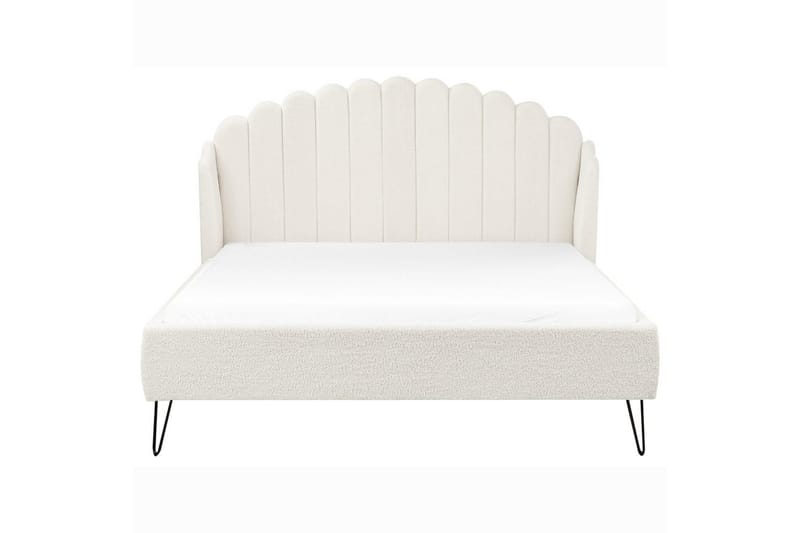 Sänky sälepohjalla Ambillou - Valkoinen, Musta, 140x200 cm - Huonekalut - Sänky - Sänkykehikot & sängynrungot