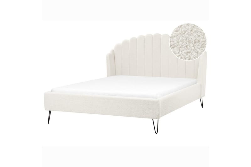 Sänky sälepohjalla Ambillou - Valkoinen, Musta, 160x200 cm - Huonekalut - Sänky - Sänkykehikot & sängynrungot