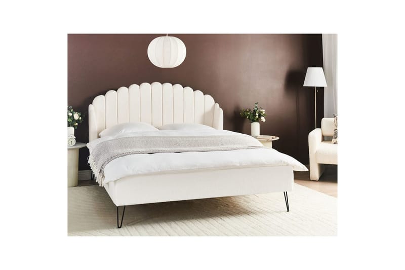 Sänky sälepohjalla Ambillou - Valkoinen, Musta, 160x200 cm - Huonekalut - Sänky - Sänkykehikot & sängynrungot