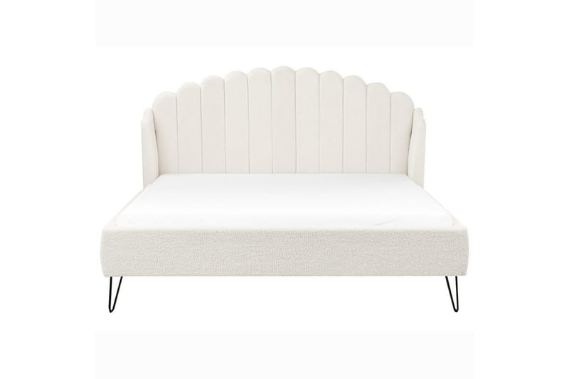 Sänky sälepohjalla Ambillou - Valkoinen, Musta, 180x200 cm - Huonekalut - Sänky - Sänkykehikot & sängynrungot