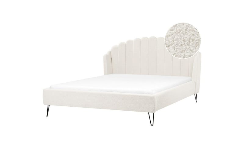 Sänky sälepohjalla Ambillou - Valkoinen, Musta, 180x200 cm - Huonekalut - Sänky - Sänkykehikot & sängynrungot