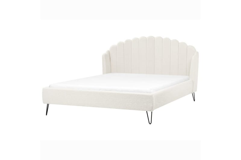 Sänky sälepohjalla Ambillou - Valkoinen, Musta, 180x200 cm - Huonekalut - Sänky - Sänkykehikot & sängynrungot