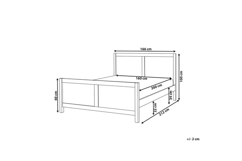 Sänky sälepohjalla Champagnat - Valkoinen, 160x200 cm - Huonekalut - Sänky - Sänkykehikot & sängynrungot