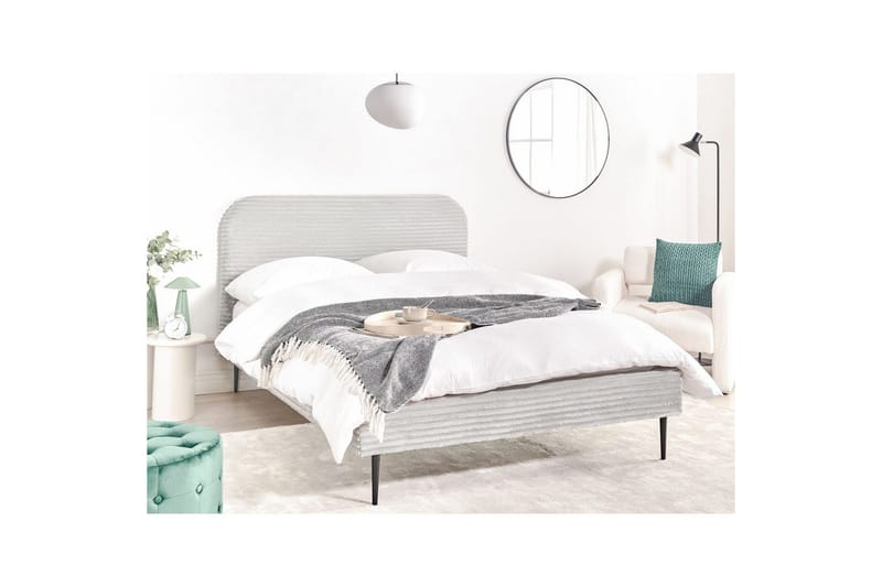 Sänky sälepohjalla Flayat - Harmaa, Musta, Harmaa, musta, 140x200 cm - Huonekalut - Sänky - Sänkykehikot & sängynrungot