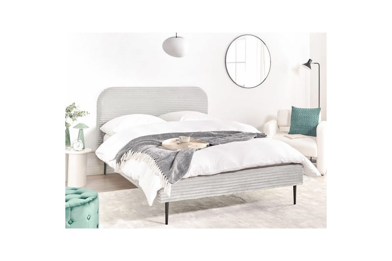 Sänky sälepohjalla Flayat - Harmaa, Musta, Harmaa, musta, 140x200 cm - Huonekalut - Sänky - Sänkykehikot & sängynrungot