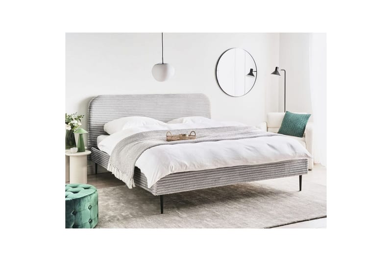 Sänky sälepohjalla Flayat - Harmaa, Musta, Harmaa, musta, 180x200 cm - Huonekalut - Sänky - Sänkykehikot & sängynrungot