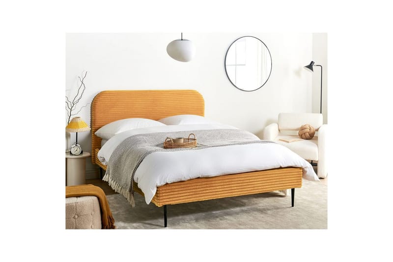 Sänky sälepohjalla Flayat - Oranssi, musta, 140x200 cm - Huonekalut - Sänky - Sänkykehikot & sängynrungot