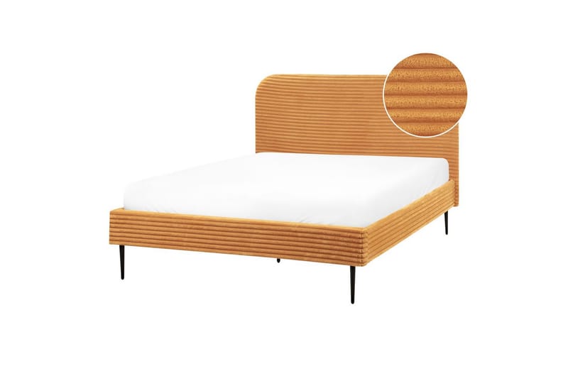 Sänky sälepohjalla Flayat - Oranssi, musta, 140x200 cm - Huonekalut - Sänky - Sänkykehikot & sängynrungot