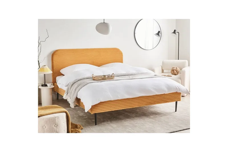Sänky sälepohjalla Flayat - Oranssi, musta, 160x200 cm - Huonekalut - Sänky - Sänkykehikot & sängynrungot