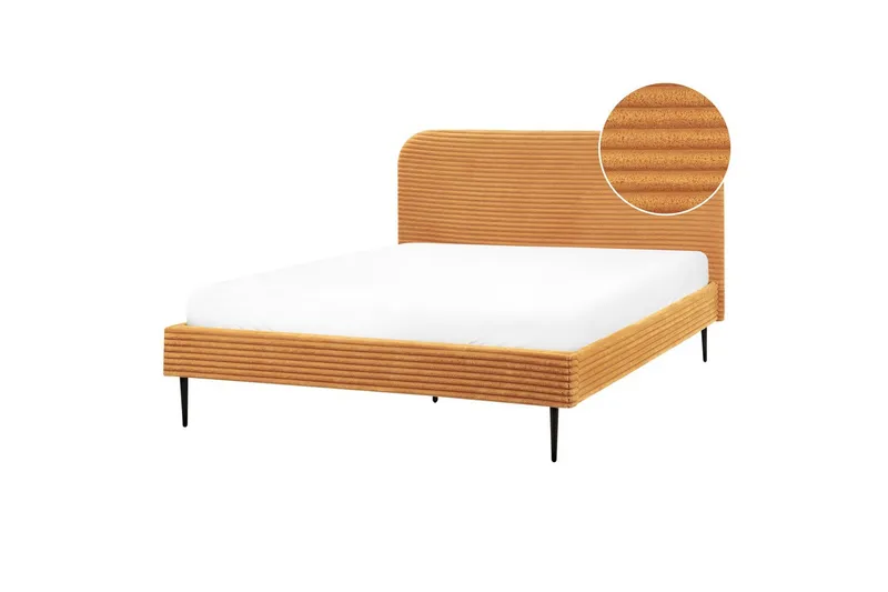 Sänky sälepohjalla Flayat - Oranssi, musta, 160x200 cm - Huonekalut - Sänky - Sänkykehikot & sängynrungot