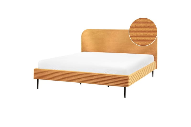 Sänky sälepohjalla Flayat - Oranssi, musta, 180x200 cm - Huonekalut - Sänky - Sänkykehikot & sängynrungot
