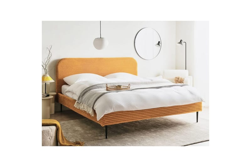 Sänky sälepohjalla Flayat - Oranssi, musta, 180x200 cm - Huonekalut - Sänky - Sänkykehikot & sängynrungot