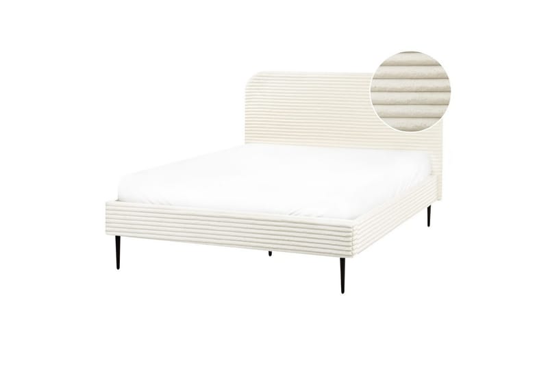 Sänky sälepohjalla Flayat - Valkoinen, Musta, 140x200 cm - Huonekalut - Sänky - Sänkykehikot & sängynrungot
