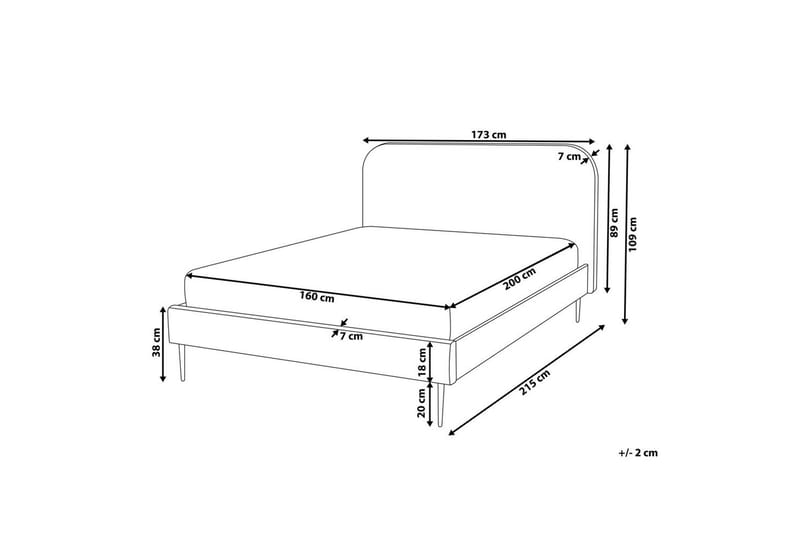 Sänky sälepohjalla Flayat - Valkoinen, Musta, 160x200 cm - Huonekalut - Sänky - Sänkykehikot & sängynrungot