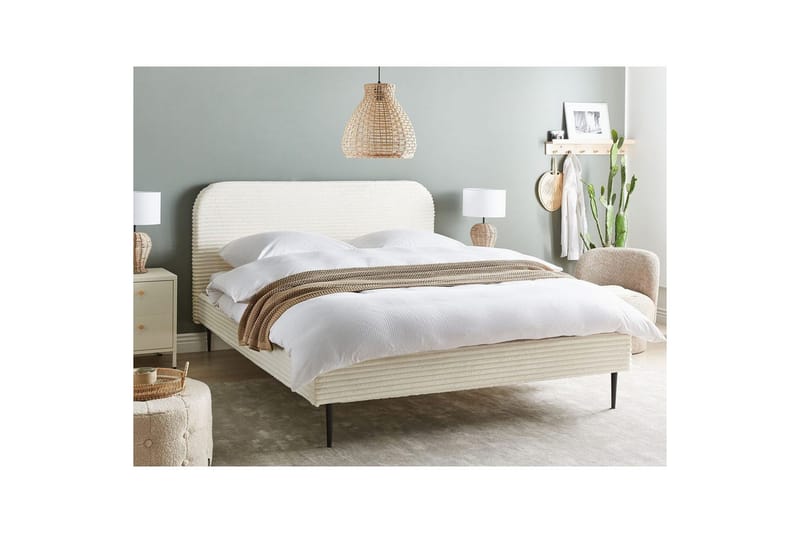 Sänky sälepohjalla Flayat - Valkoinen, Musta, 160x200 cm - Huonekalut - Sänky - Sänkykehikot & sängynrungot