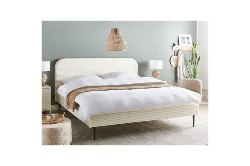 Sänky sälepohjalla Flayat - Valkoinen, Musta, 180x200 cm - Huonekalut - Sänky - Sänkykehikot & sängynrungot