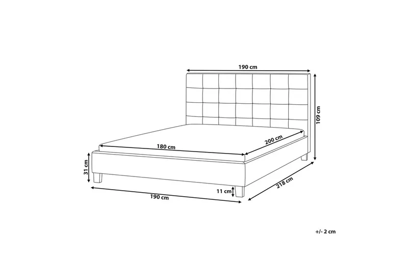 Sänky sälepohjalla La Rochelle - Beige, 180x200 cm - Huonekalut - Sänky - Sänkykehikot & sängynrungot