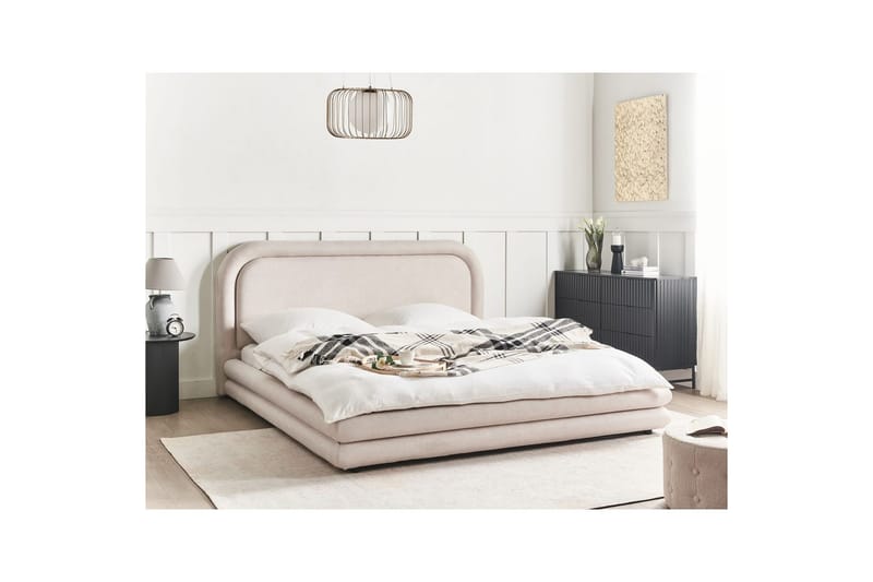 Sänky sälepohjalla Lavardens - Vaaleanbeige, musta, 180x200 cm - Huonekalut - Sänky - Sänkykehikot & sängynrungot
