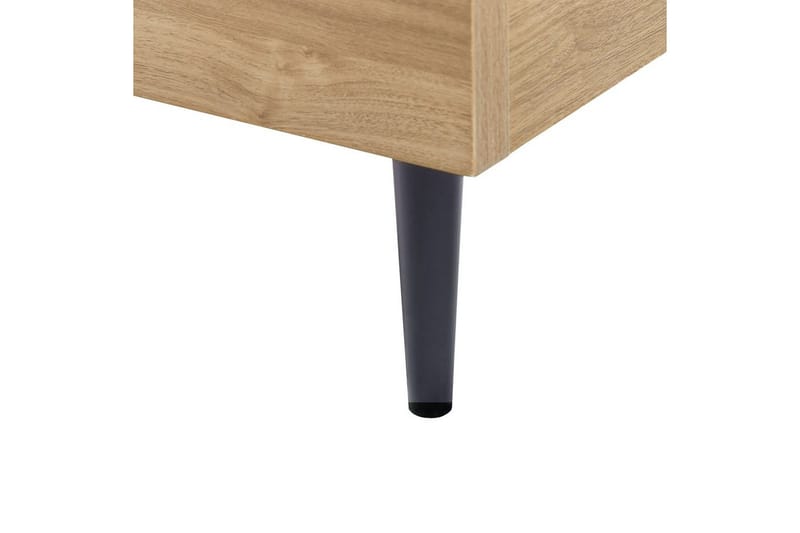 Sänky sälepohjalla Limanton - Ruskea, vaalea puu, musta/Keinonahka, Ruskea, vaalea puu, musta/tekonahka, 140x200 cm - Huonekalut - Sänky - Sänkykehikot & sängynrungot