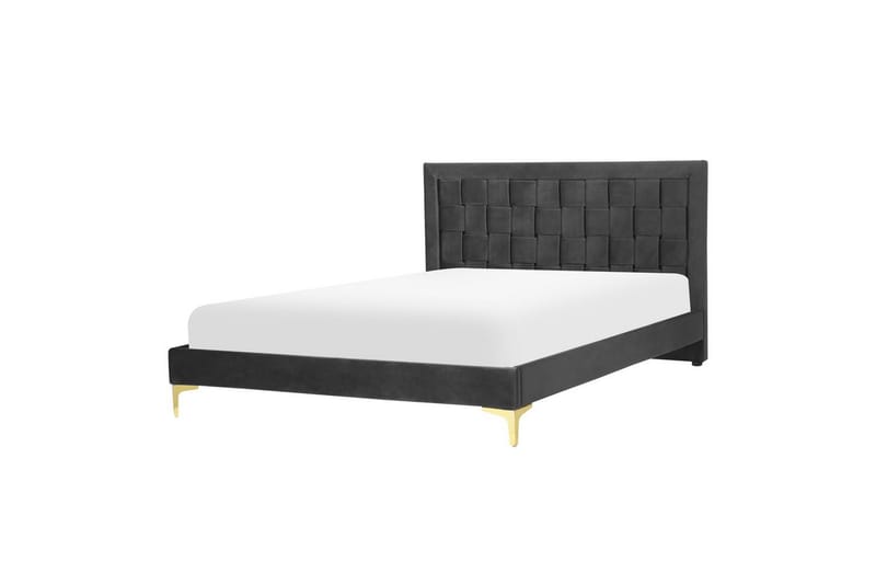 Sänky sälepohjalla Limoux - Musta, 140x200 cm - Huonekalut - Sänky - Sänkykehikot & sängynrungot