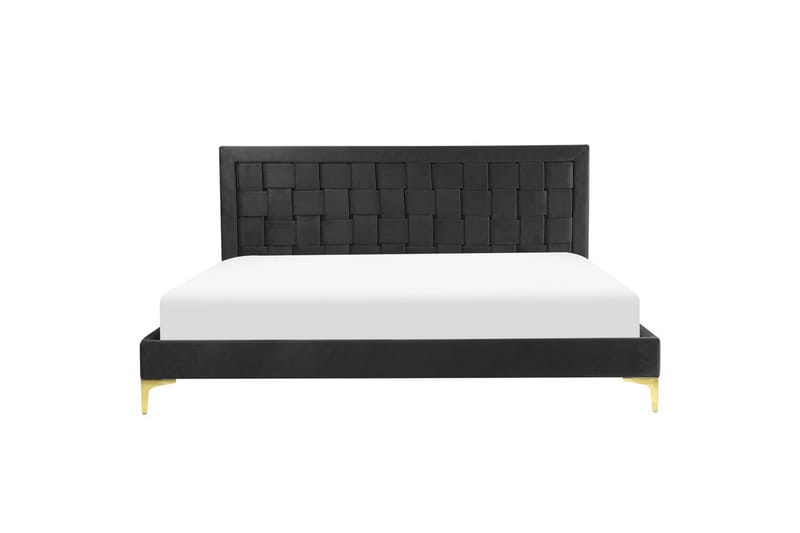 Sänky sälepohjalla Limoux - Musta, 180x200 cm - Huonekalut - Sänky - Sänkykehikot & sängynrungot