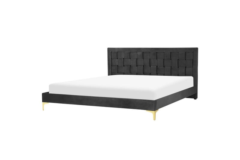 Sänky sälepohjalla Limoux - Musta, 180x200 cm - Huonekalut - Sänky - Sänkykehikot & sängynrungot