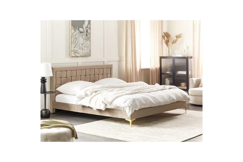 Sänky sälepohjalla Limoux - Taupe, 180x200 cm - Huonekalut - Sänky - Sänkykehikot & sängynrungot