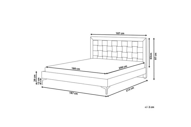 Sänky sälepohjalla Limoux - Taupe, 180x200 cm - Huonekalut - Sänky - Sänkykehikot & sängynrungot