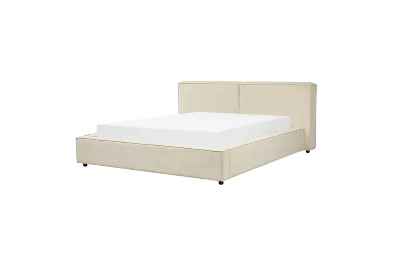 Sänky sälepohjalla Linards - Beige/manchesterkangas, Beige/Manchesterkangas, 160x200 cm - Huonekalut - Sänky - Sänkykehikot & sängynrungot