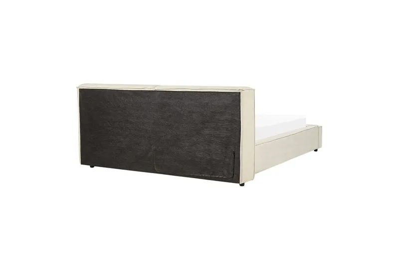 Sänky sälepohjalla Linards - Beige/manchesterkangas, Beige/Manchesterkangas, 160x200 cm - Huonekalut - Sänky - Sänkykehikot & sängynrungot