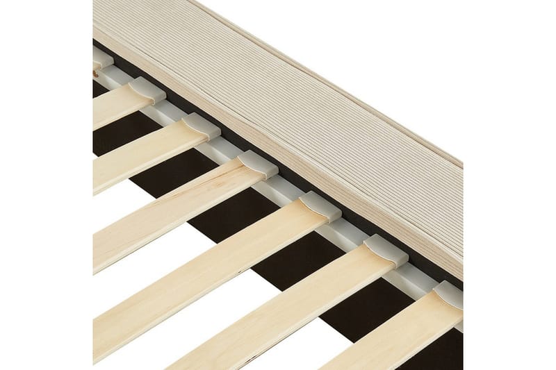 Sänky sälepohjalla Linards - Beige/manchesterkangas, Beige/Manchesterkangas, 160x200 cm - Huonekalut - Sänky - Sänkykehikot & sängynrungot