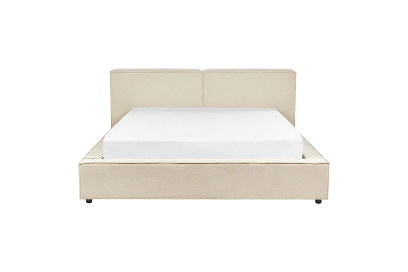 Sänky sälepohjalla Linards - Beige/manchesterkangas, Beige/Manchesterkangas, 160x200 cm - Huonekalut - Sänky - Sänkykehikot & sängynrungot