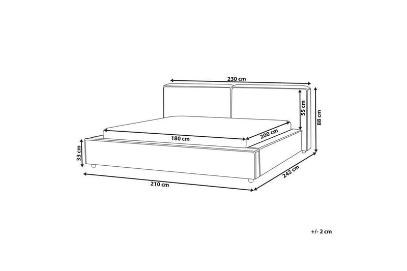 Sänky sälepohjalla Linards - Beige/manchesterkangas, Beige/Manchesterkangas, 180x200 cm - Huonekalut - Sänky - Sänkykehikot & sängynrungot