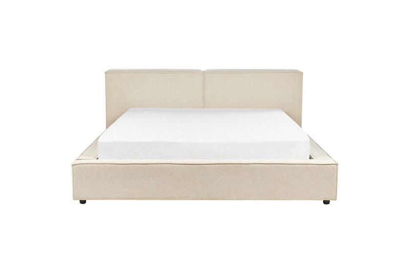 Sänky sälepohjalla Linards - Beige/manchesterkangas, Beige/Manchesterkangas, 180x200 cm - Huonekalut - Sänky - Sänkykehikot & sängynrungot