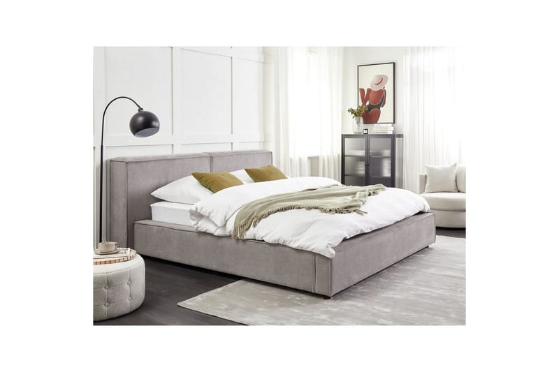 Sänky sälepohjalla Linards - Harmaa/Polyesteri, 160x200 cm - Huonekalut - Sänky - Sänkykehikot & sängynrungot
