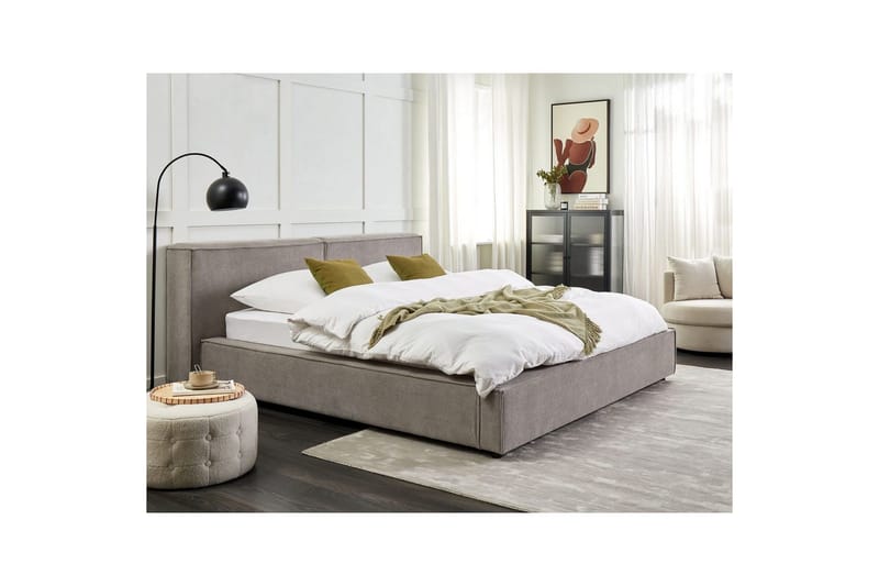 Sänky sälepohjalla Linards - Harmaa/Polyesteri, 180x200 cm - Huonekalut - Sänky - Sänkykehikot & sängynrungot