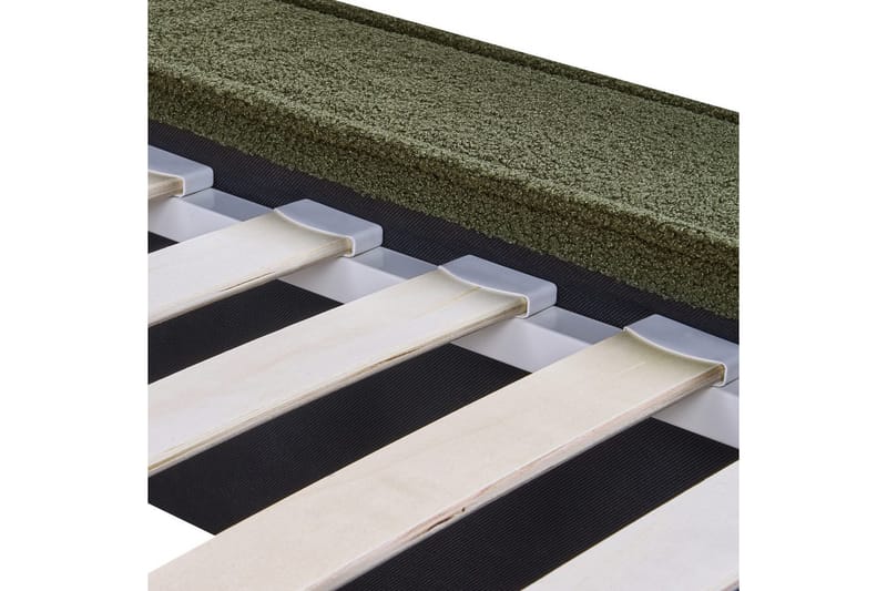 Sänky sälepohjalla Linards - Vihreä/Bouclé, 160x200 cm - Huonekalut - Sänky - Sänkykehikot & sängynrungot