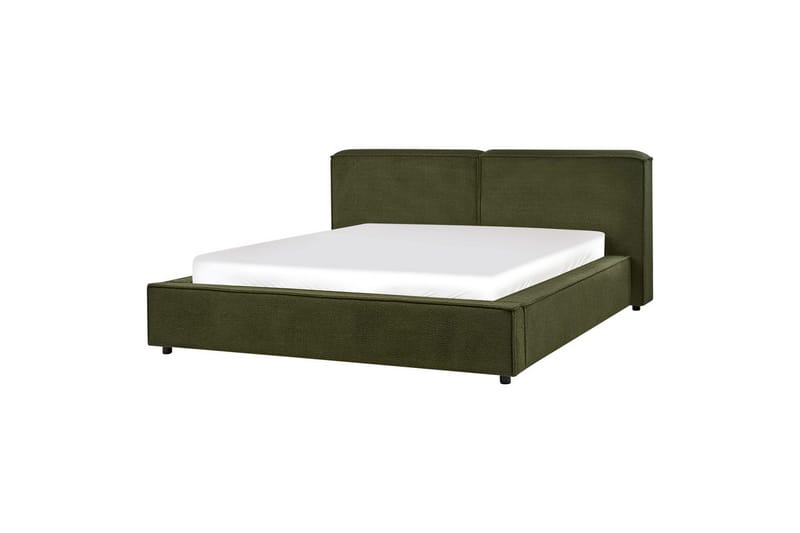Sänky sälepohjalla Linards - Vihreä/Bouclé, 160x200 cm - Huonekalut - Sänky - Sänkykehikot & sängynrungot