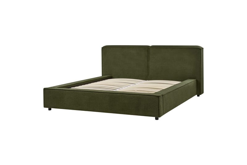 Sänky sälepohjalla Linards - Vihreä/Bouclé, 160x200 cm - Huonekalut - Sänky - Sänkykehikot & sängynrungot