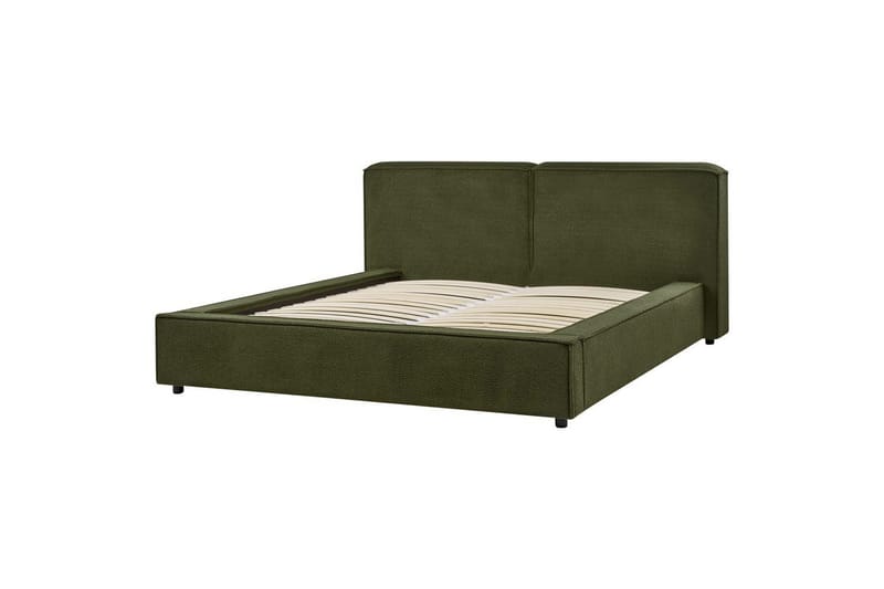 Sänky sälepohjalla Linards - Vihreä/Bouclé, 160x200 cm - Huonekalut - Sänky - Sänkykehikot & sängynrungot
