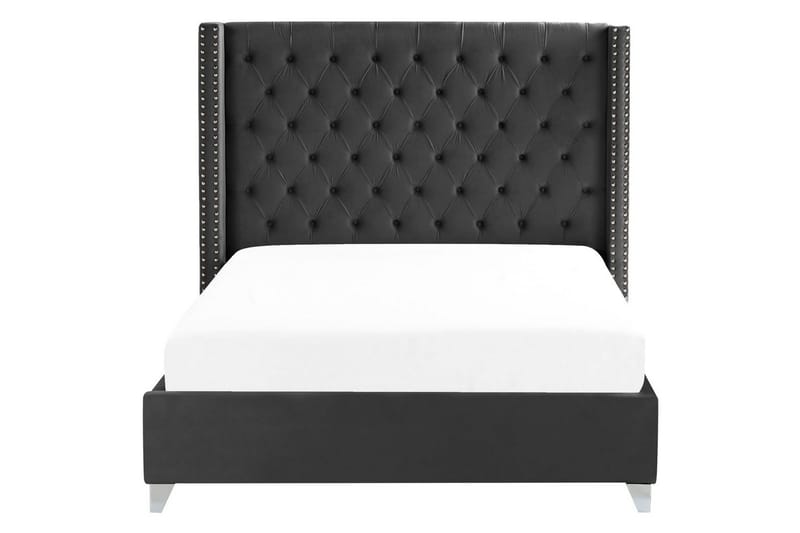 Sänky sälepohjalla Lubbon - Musta, Hopea, Musta, hopea, 160x200 cm - Huonekalut - Sänky - Sänkykehikot & sängynrungot