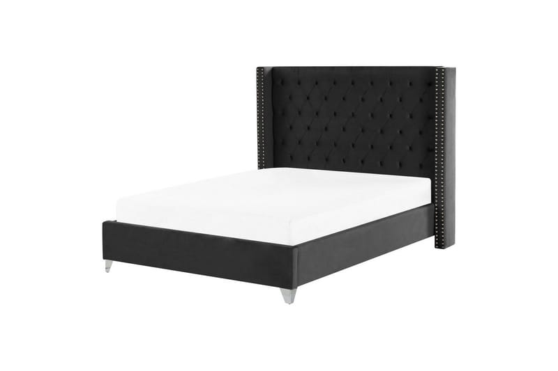 Sänky sälepohjalla Lubbon - Musta, Hopea, Musta, hopea, 160x200 cm - Huonekalut - Sänky - Sänkykehikot & sängynrungot