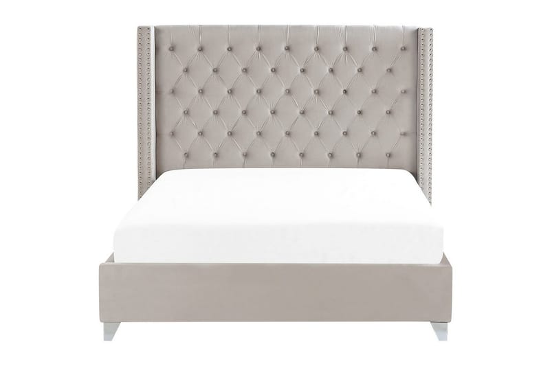 Sänky sälepohjalla Lubbon - Vaaleanharmaa, hopea, Vaaleanharmaa, Hopea, 180x200 cm - Huonekalut - Sänky - Sänkykehikot & sängynrungot