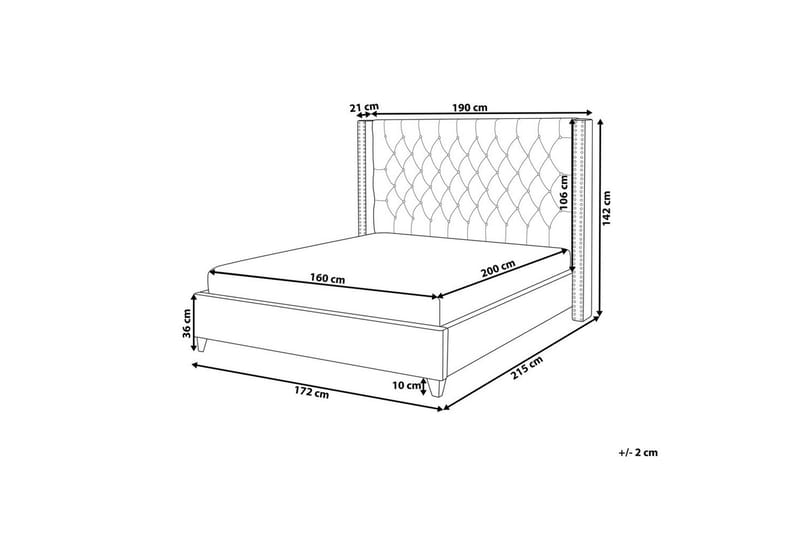 Sänky sälepohjalla Lubbon - Vaaleanpunainen, Hopea, Vaaleanpunainen, hopea, Rosa, Hopea, 160x200 cm - Huonekalut - Sänky - Sänkykehikot & sängynrungot