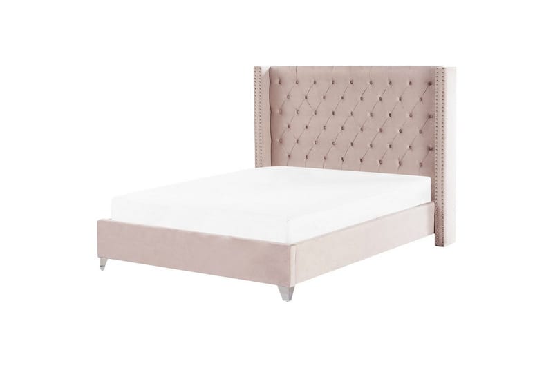 Sänky sälepohjalla Lubbon - Vaaleanpunainen, Hopea, Vaaleanpunainen, hopea, Rosa, Hopea, 180x200 cm - Huonekalut - Sänky - Sänkykehikot & sängynrungot