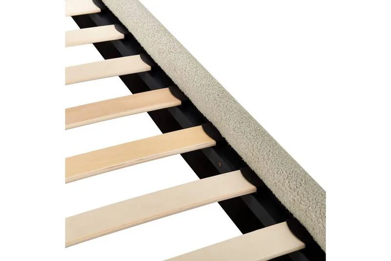 Sänky sälepohjalla Lunan - Beige, musta/Bouclé, 140x200 cm - Huonekalut - Sänky - Sänkykehikot & sängynrungot