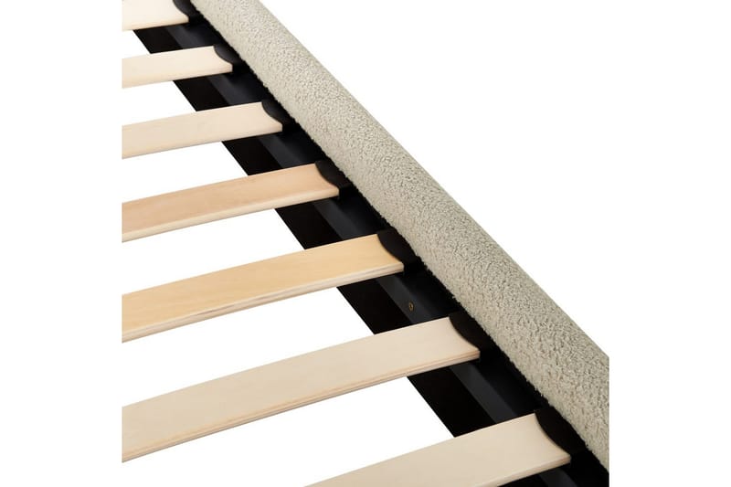 Sänky sälepohjalla Lunan - Beige, musta/Bouclé, 160x200 cm - Huonekalut - Sänky - Sänkykehikot & sängynrungot