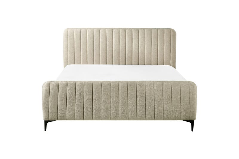 Sänky sälepohjalla Lunan - Beige, musta/Bouclé, 160x200 cm - Huonekalut - Sänky - Sänkykehikot & sängynrungot