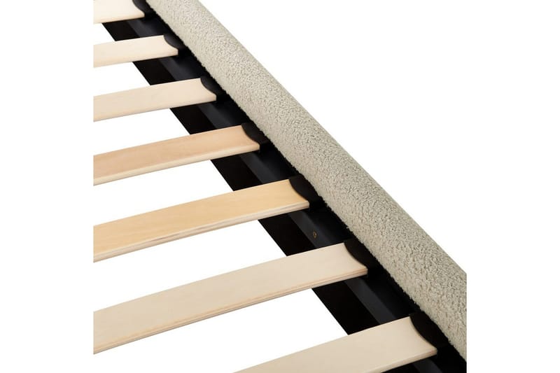 Sänky sälepohjalla Lunan - Beige, musta/Bouclé, 160x200 cm - Huonekalut - Sänky - Sänkykehikot & sängynrungot