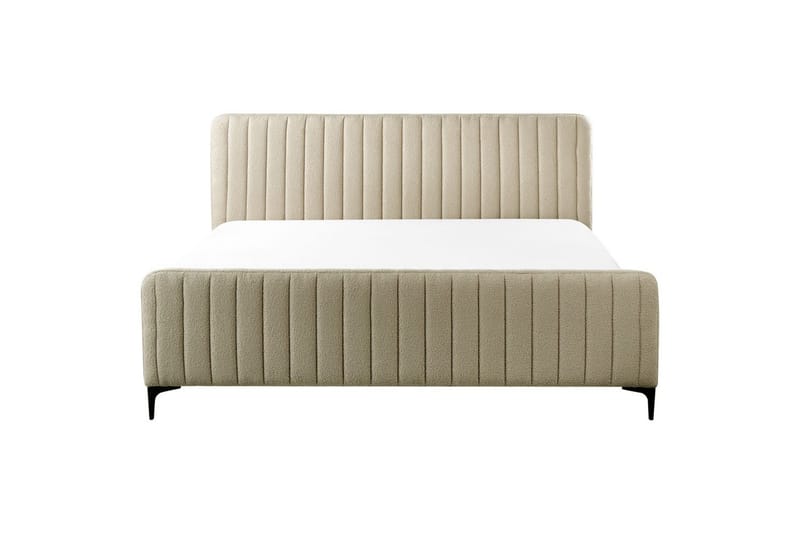 Sänky sälepohjalla Lunan - Beige, musta/Bouclé, 180x200 cm - Huonekalut - Sänky - Sänkykehikot & sängynrungot
